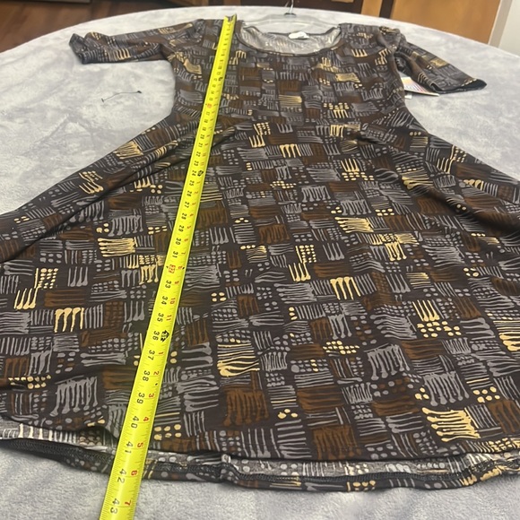 NWT LuLaRoe, Nicole style dress in gray, brown, beige. In XL size. - Picture 6 of 11